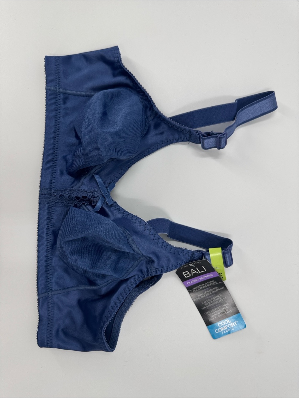 NWT BALI Classic Support Navy Blue Bra Size 36B